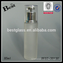 85ml cosmetic serum bottles with silver pump, cosmetic packaging bottles, skin care cream glass bottle supplier